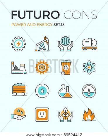 Power And Energy Line Icons