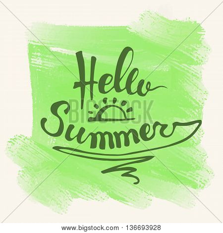 Hello Summer. Summer Season. Summer Wallpaper. Summer Time. Happy Summer. Summer Day. Summer Design. Summer Vector. Summer Text. Summer Lettering. Summer Art. Summer Watercolor. Summer Decoration.