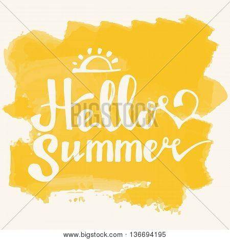 Hello Summer. Summer Season. Summer Wallpaper. Summer Time. Happy Summer. Summer Day. Summer Design. Summer Vector. Summer Text. Summer Lettering. Summer Art. Summer Watercolor. Summer Decoration.