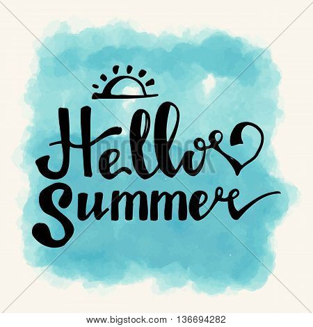 Hello Summer. Summer Season. Summer Wallpaper. Summer Time. Happy Summer. Summer Day. Summer Design. Summer Vector. Summer Text. Summer Lettering. Summer Art. Summer Watercolor. Summer Decoration.