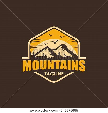 Mountain Logo, Mountain Logo Vector, Hills Logo, Mountain Symbol, Mountain Icon, Mountain Logo Templ