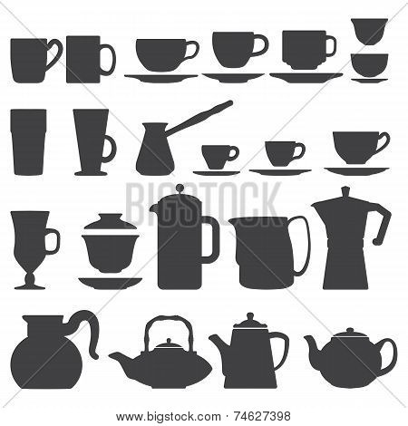 Cups And Pots silhouette set