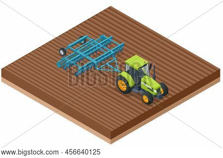 Isometric Agricultural Cultivator. A Cultivator Is A Piece Of Agricultural Equipment Used For Second