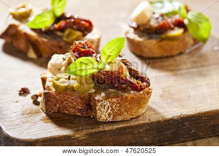 Italský předkrm Bruschetta