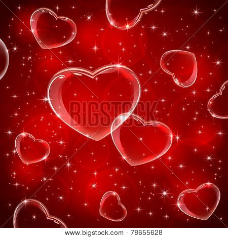 Red Background With Hearts