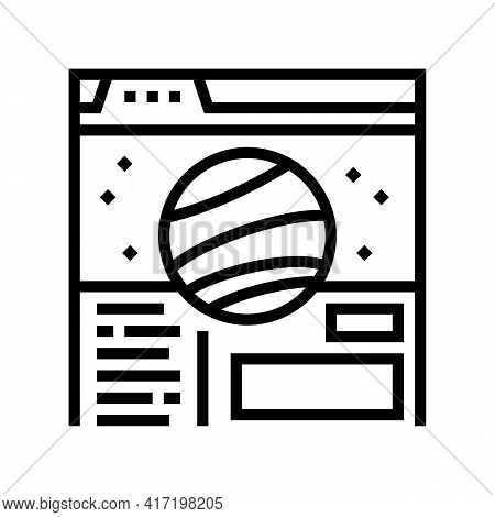 Web Site Planetarium Line Icon Vector. Web Site Planetarium Sign. Isolated Contour Symbol Black Illu