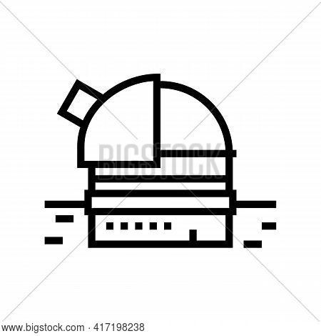 Observatory Planetarium Line Icon Vector. Observatory Planetarium Sign. Isolated Contour Symbol Blac