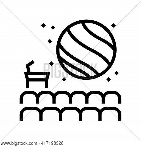 Hall Of Planetarium Line Icon Vector. Hall Of Planetarium Sign. Isolated Contour Symbol Black Illust