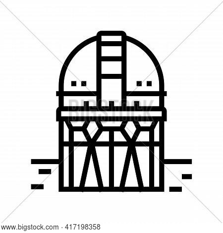 Building Planetarium Line Icon Vector. Building Planetarium Sign. Isolated Contour Symbol Black Illu