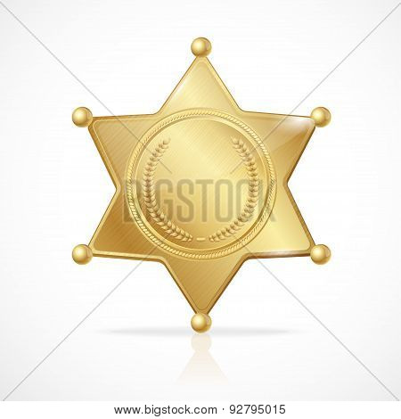 Vector golden sheriff badge star empty