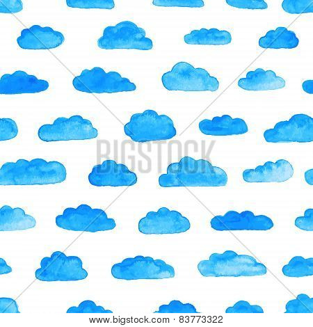 Watercolor Modern Pattern With Clouds.