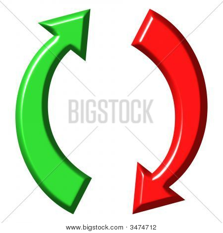 3D Circular Up And Down Arrows