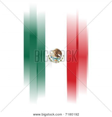 Abstract Flag Of Mexico On White Background