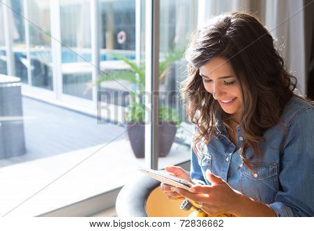 Woman Using Tablet