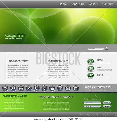 Website template, editable vector.