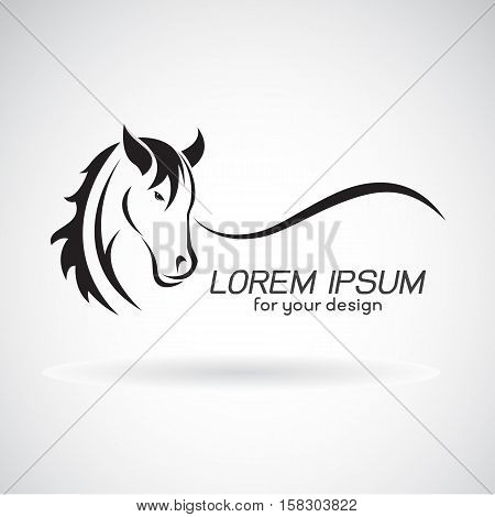 Vector image of a horse head design on white background Horse Logo. Wild Animals. Vector illustration.