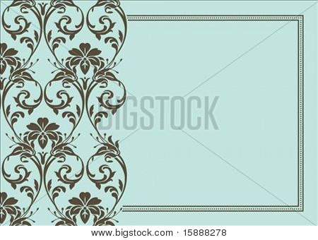 Seamless pattern and decorative frame. Pattern is included as a seamless swatch.