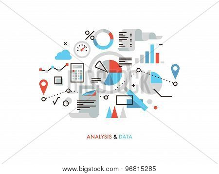 Data Analysis Flat Line Illustration