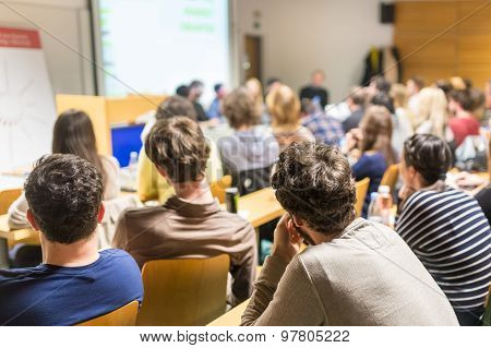 Workshop at university lecture hall.