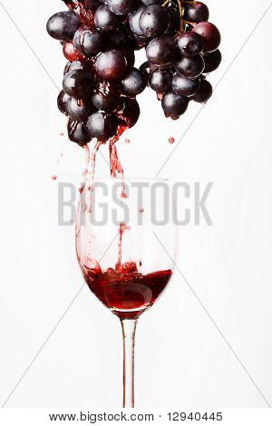 red wine and grapes