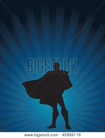 Heroic silhouette of a confident male figure.