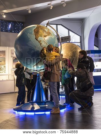 Moscow, Russia - September 28: Exhibition In Moscow Planetarium On September 28, 2014 In Moscow. One