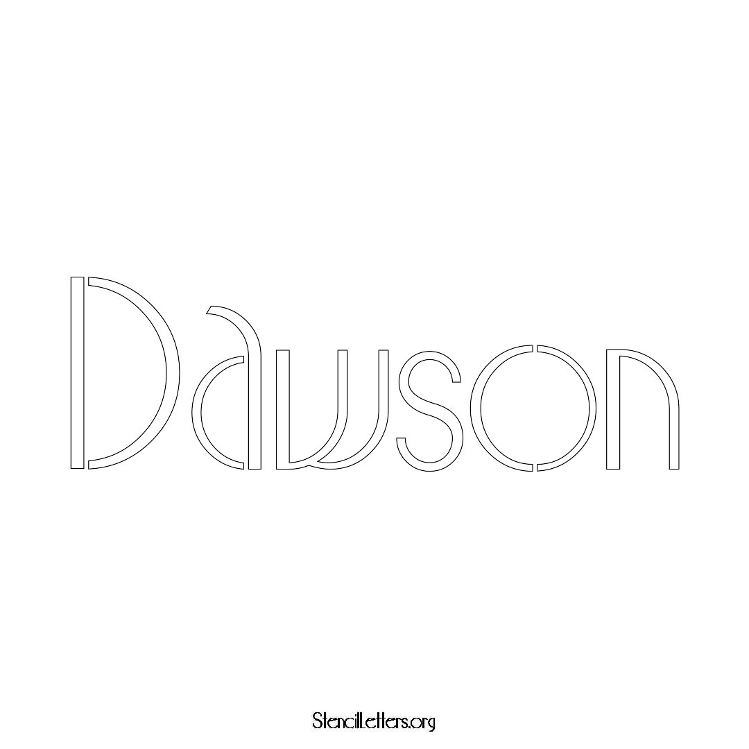 Dawson name stencil in Art Deco Lettering