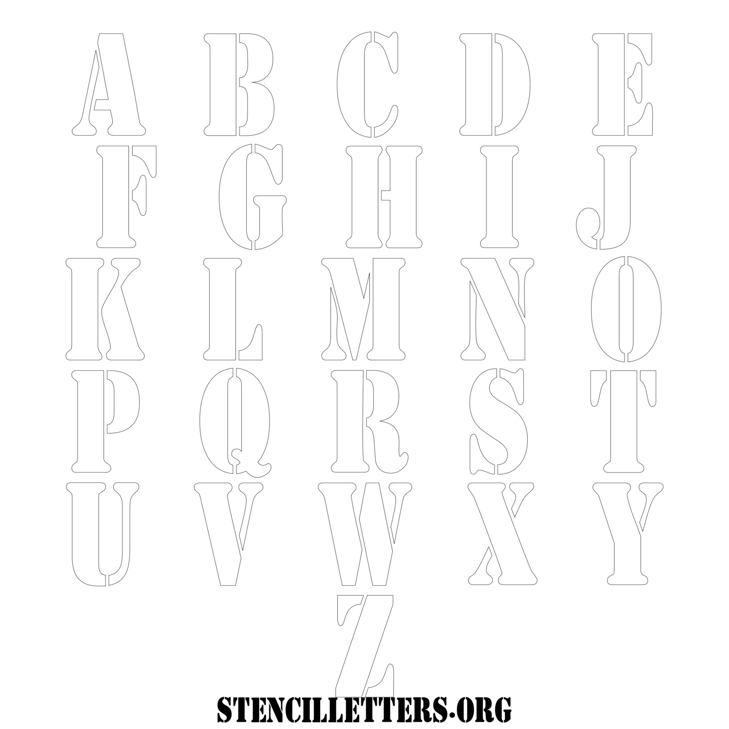 Free Printable Uppercase Letter Stencils Design Style 216 Army ...