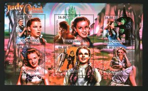 Mozambique MNH S/S Actress Judy Garland In Wizard Of Oz 2012 6 Stamps