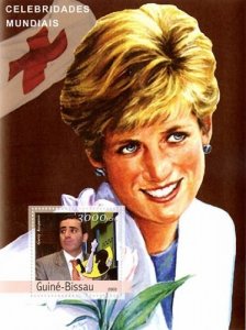 Guinea-Bissau MNH S/S Princess Diana & Kasparov-Chess 2003