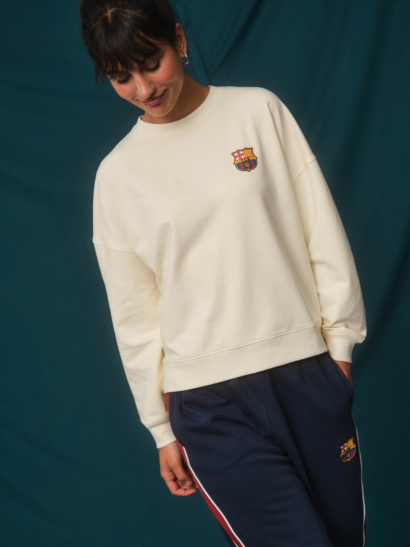 Sweat Barça beige - Femme