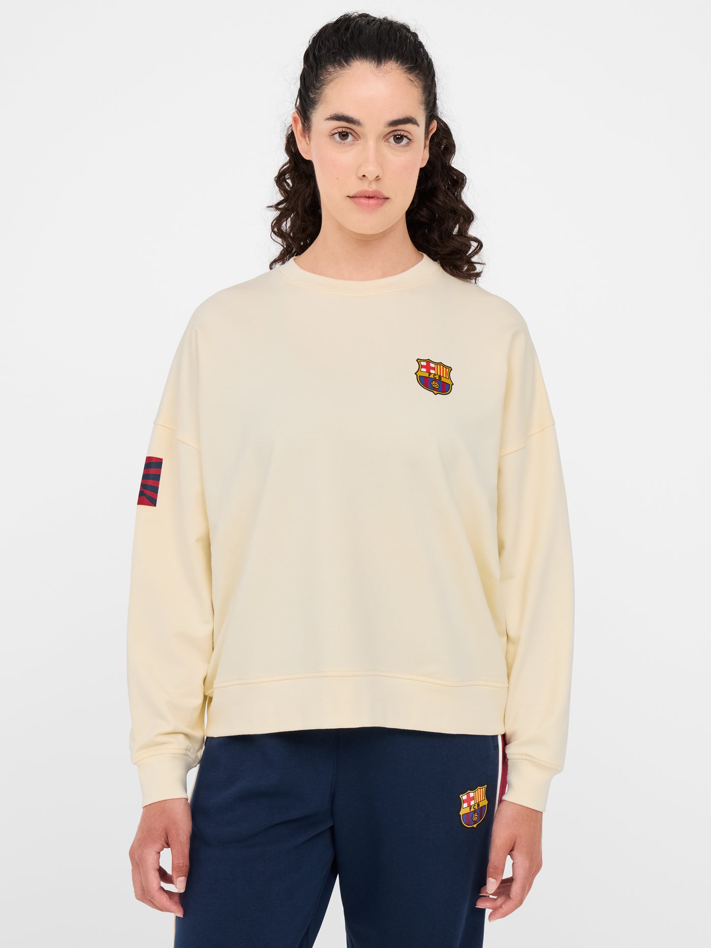 Sweat Barça beige - Femme