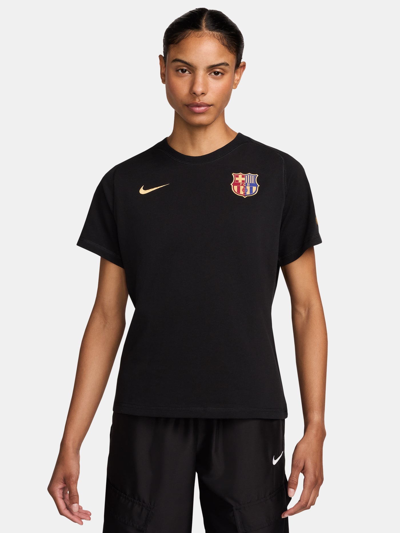 Polo écusson noir Barça Nike - Femme