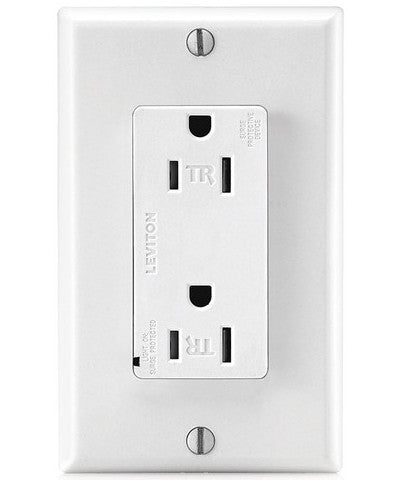 15 Amp, 125 Volt, Duplex Decora Tamper-Resistant Surge Protective Receptacle, LED Indicator Light, T5280 - Leviton