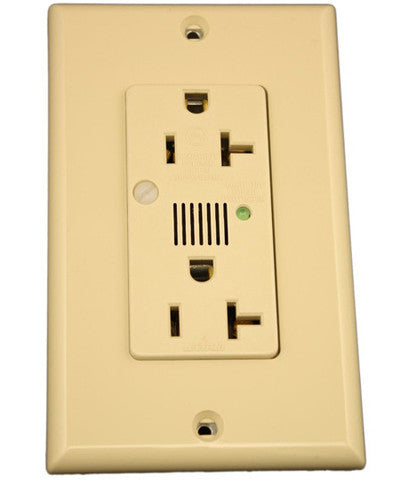 20 Amp, 125 Volt, Decora Plus Duplex Surge Suppressor Receptacle, Straight Blade, Industrial Grade, Self Grounding, with Indicator Light & Audible Alarm, 7380 - Leviton - 2