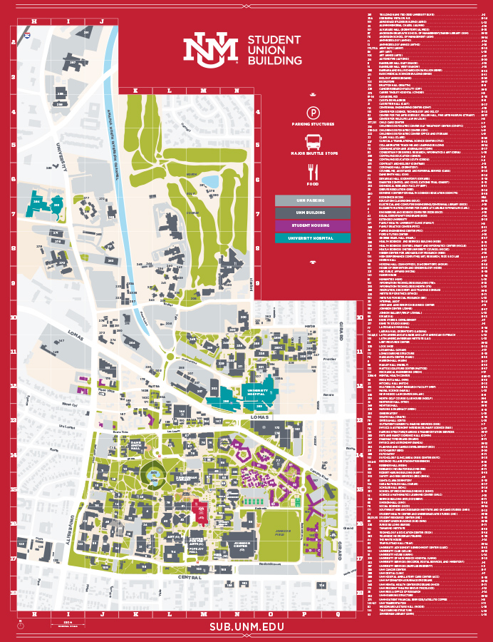 Unm Main Campus Map - Wynne Karlotte