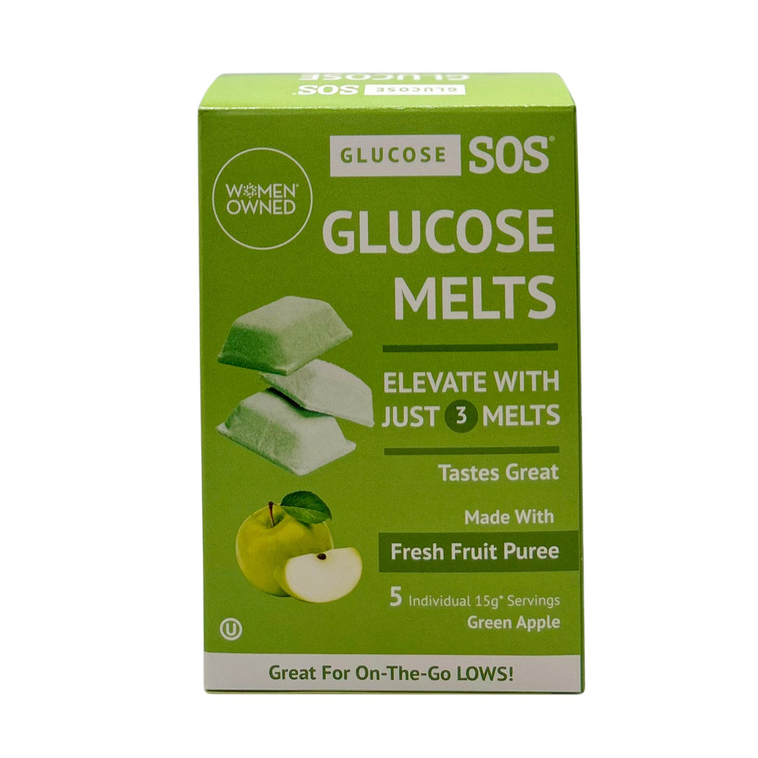 Green Apple Glucose Melts elevate low blood sugar with just 3 melts.