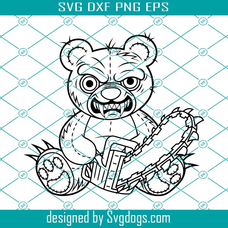 Teddy bear killer dpdf dxf chainsaw jpeg files for your design creepy ...