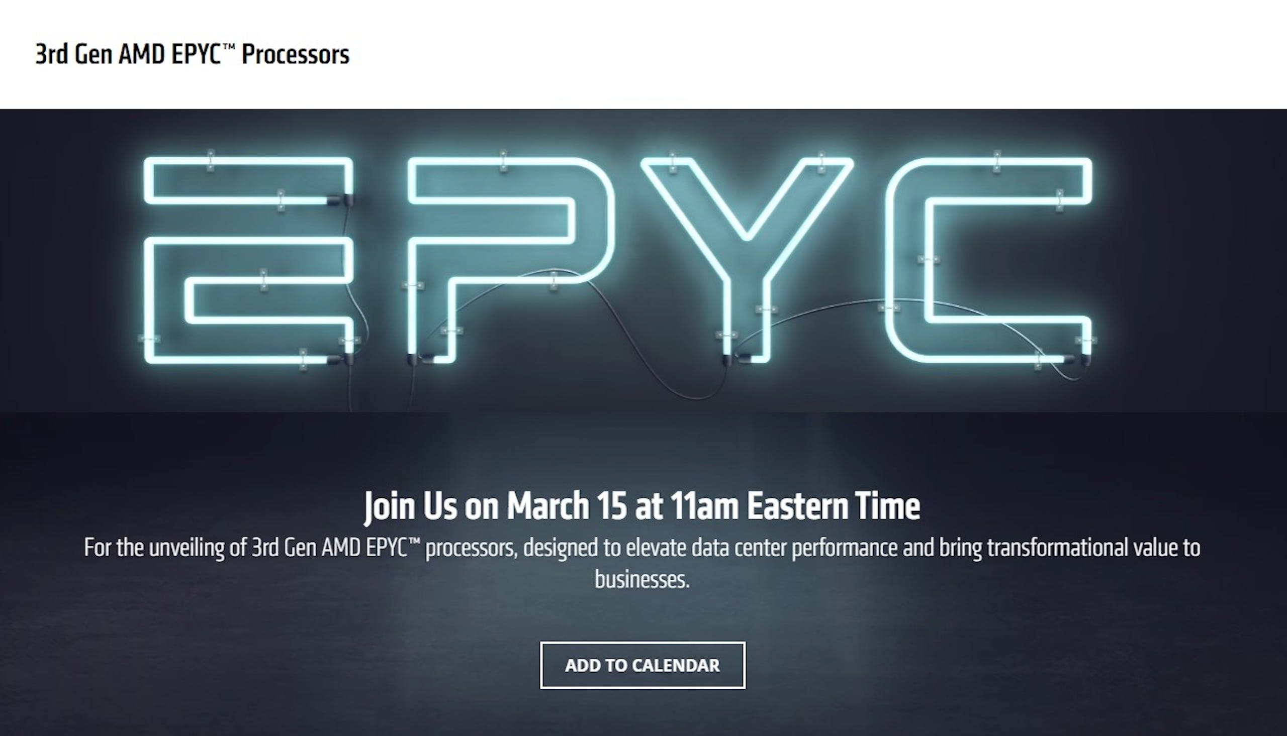 AMD 將在 3 月 16 日凌晨宣布第三世代 EPYC 平台 Milan ，維持 7nm 製程、傳最高 64 核、 280W TDP