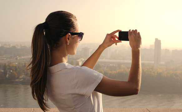 photographing girl