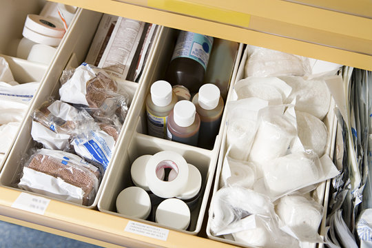 Drawer of medical supplies