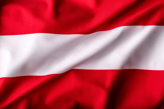 Austria flag waving in the wind.