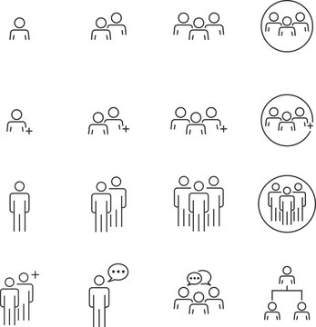 People Icons Line Work Group Team Business Vector