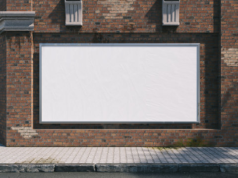 Outdoor Poster frame Mockup. 3d illustration