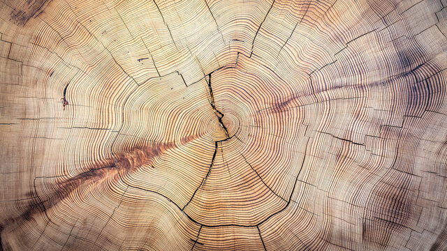 Close up photo of cut rings texture of a tree