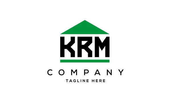 KRM three letter house for real estate logo design