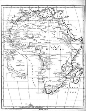 Map of Africa, 19th century illustration