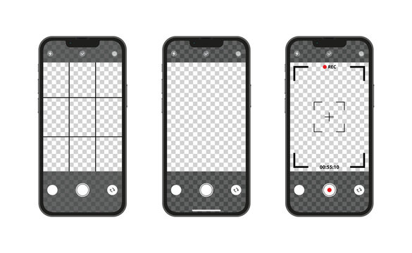 Mobile phones camera interface, vector illustration