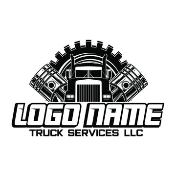 Trucking Company Logo Badge Emblem Vector Isolated. Ready made logo template set vector isolated