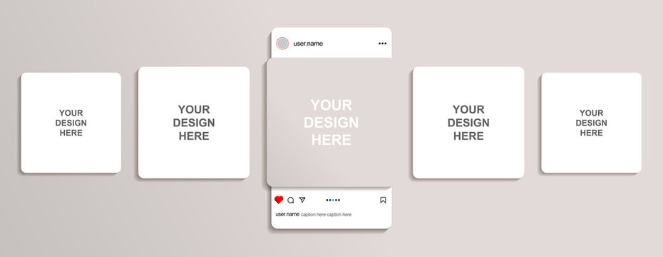 smartphone social media post mockup. app interface mockup similar to instagram mockup. vector illustration
